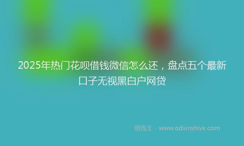 2025年热门花呗借钱微信怎么还，盘点五个最新口子无视黑白户网贷