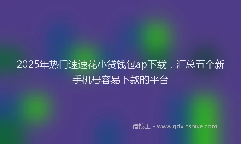 2025年热门速速花小贷钱包ap下载，汇总五个新手机号容易下款的平台