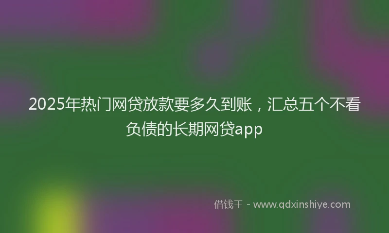 2025年热门网贷放款要多久到账，汇总五个不看负债的长期网贷app