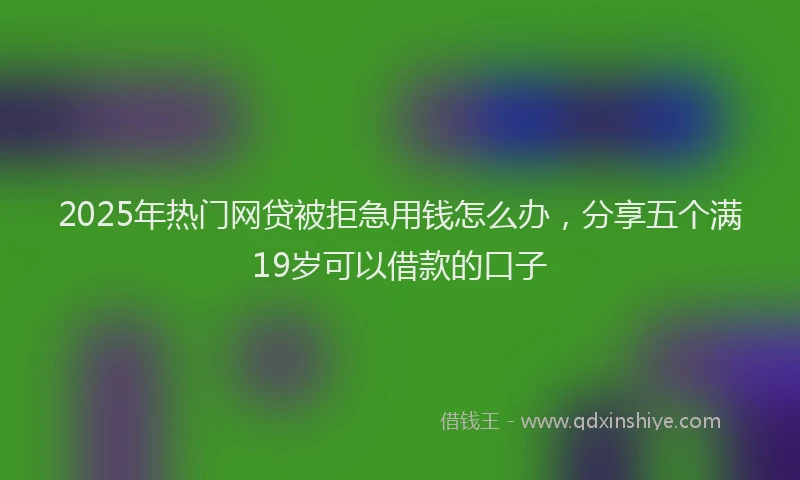 2025年热门网贷被拒急用钱怎么办，分享五个满19岁可以借款的口子