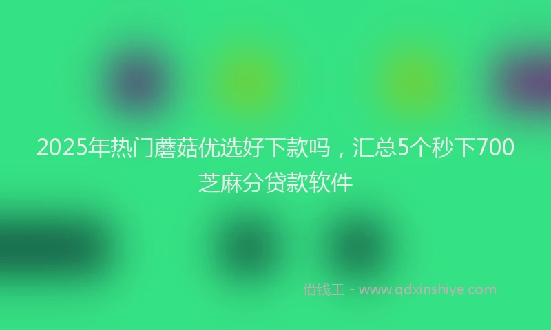 2025年热门蘑菇优选好下款吗，汇总5个秒下700芝麻分贷款软件
