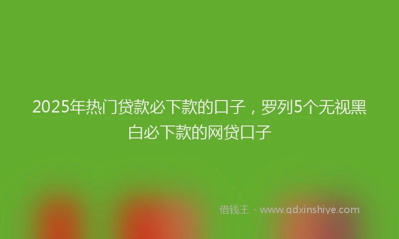 2025年热门贷款必下款的口子，罗列5个无视黑白必下款的网贷口子