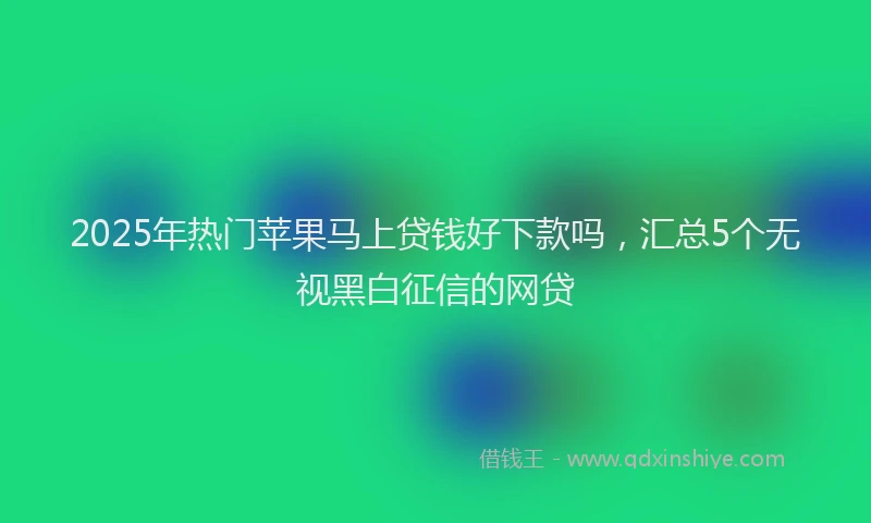 2025年热门苹果马上贷钱好下款吗，汇总5个无视黑白征信的网贷