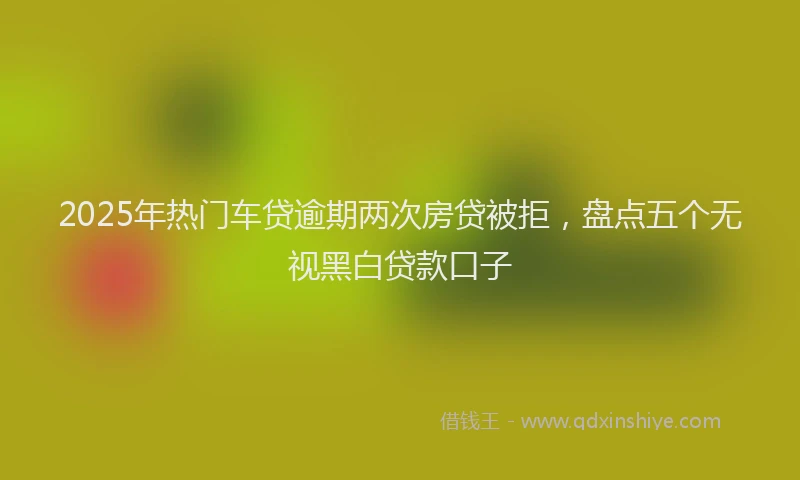 2025年热门车贷逾期两次房贷被拒，盘点五个无视黑白贷款口子