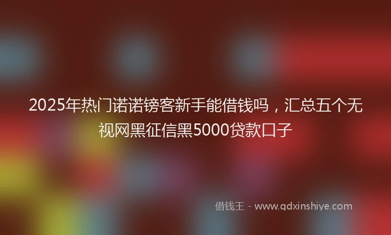 2025年热门诺诺镑客新手能借钱吗，汇总五个无视网黑征信黑5000贷款口子