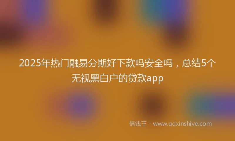 2025年热门融易分期好下款吗安全吗，总结5个无视黑白户的贷款app