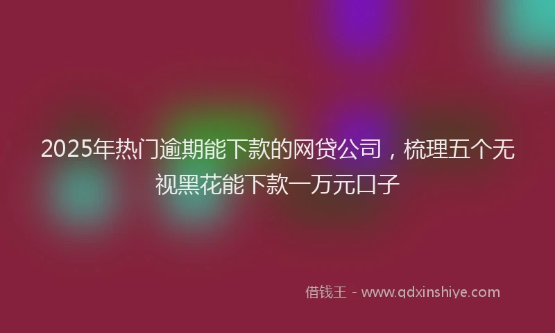 2025年热门逾期能下款的网贷公司，梳理五个无视黑花能下款一万元口子