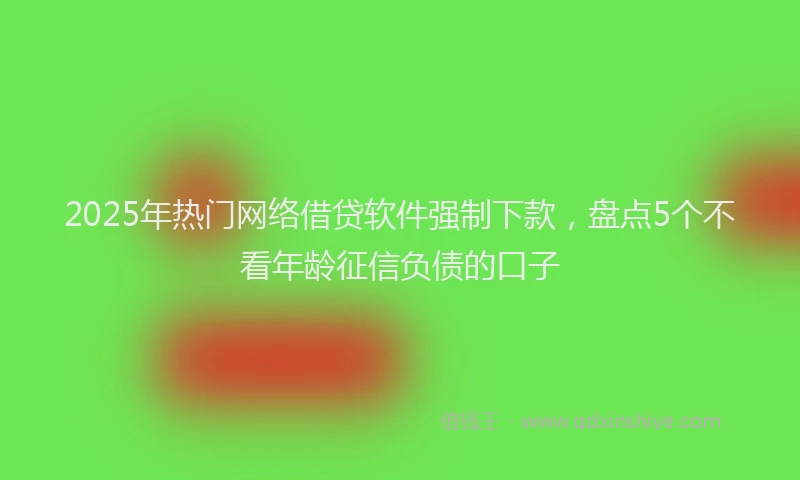 2025年热门网络借贷软件强制下款，盘点5个不看年龄征信负债的口子