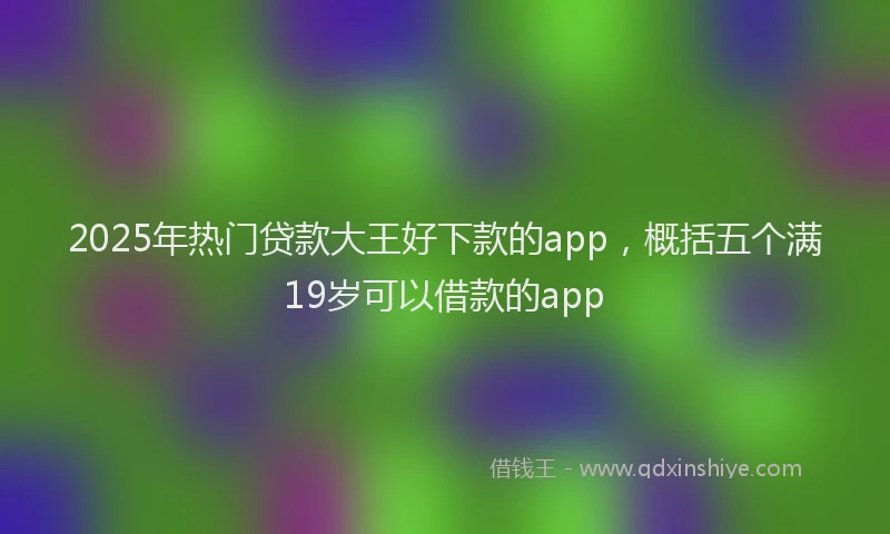 2025年热门贷款大王好下款的app，概括五个满19岁可以借款的app
