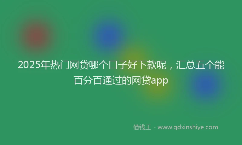 2025年热门网贷哪个口子好下款呢，汇总五个能百分百通过的网贷app