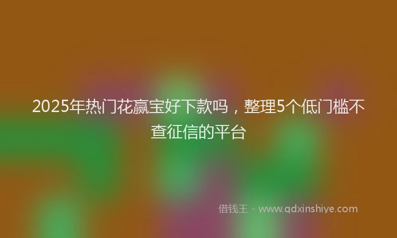 2025年热门花赢宝好下款吗，整理5个低门槛不查征信的平台