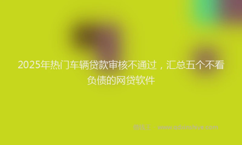 2025年热门车辆贷款审核不通过，汇总五个不看负债的网贷软件