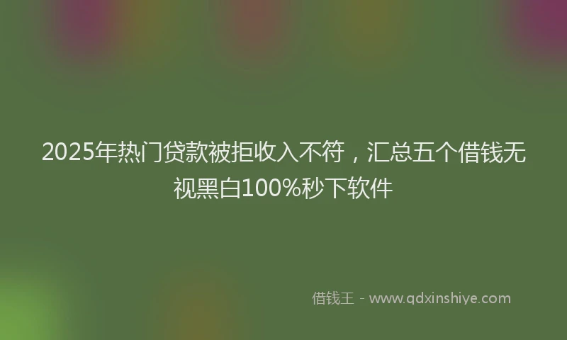 2025年热门贷款被拒收入不符，汇总五个借钱无视黑白100%秒下软件