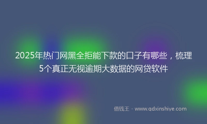 2025年热门网黑全拒能下款的口子有哪些，梳理5个真正无视逾期大数据的网贷软件