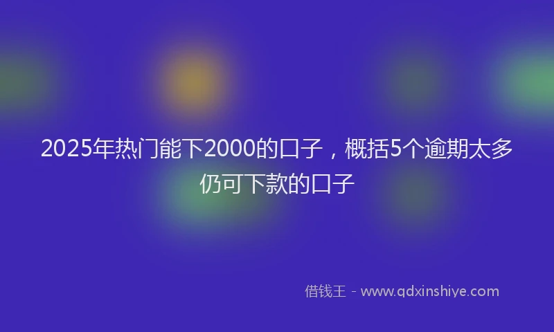 2025年热门能下2000的口子，概括5个逾期太多仍可下款的口子