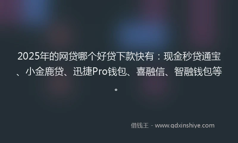 2025年的网贷哪个好贷下款快有：现金秒贷通宝、小金鹿贷、迅捷Pro钱包、喜融信、智融钱包等。