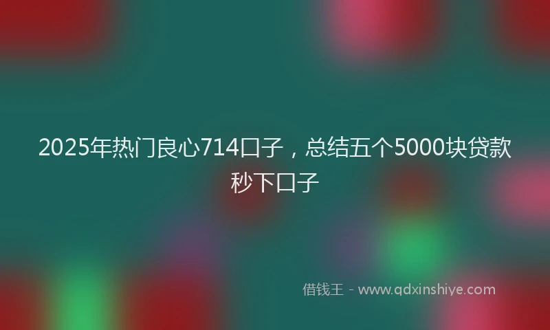 2025年热门良心714口子，总结五个5000块贷款秒下口子