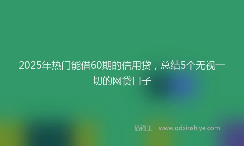 2025年热门能借60期的信用贷，总结5个无视一切的网贷口子