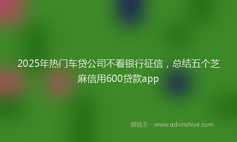 2025年热门车贷公司不看银行征信，总结五个芝麻信用600贷款app