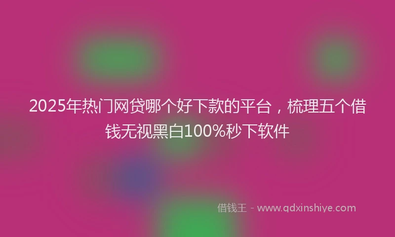 2025年热门网贷哪个好下款的平台，梳理五个借钱无视黑白100%秒下软件