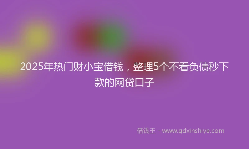 2025年热门财小宝借钱，整理5个不看负债秒下款的网贷口子