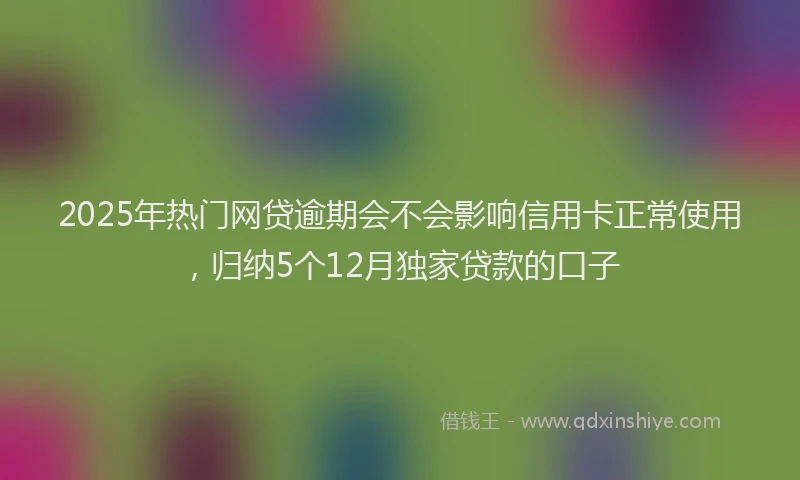 2025年热门网贷逾期会不会影响信用卡正常使用，归纳5个12月独家贷款的口子