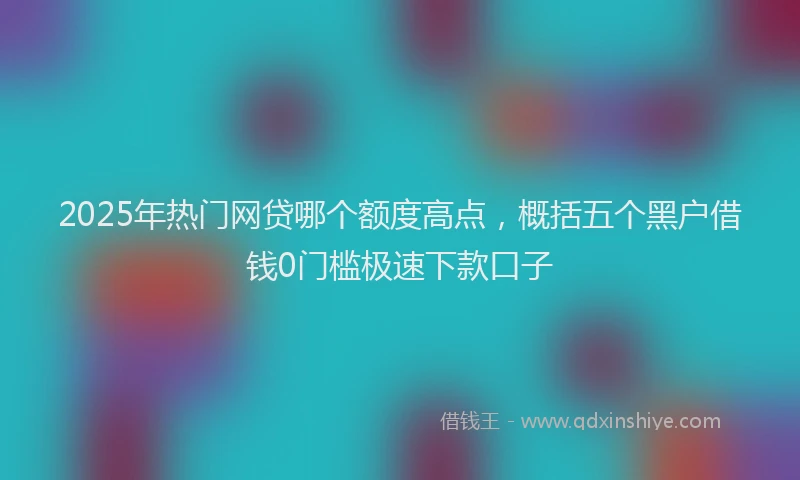 2025年热门网贷哪个额度高点，概括五个黑户借钱0门槛极速下款口子