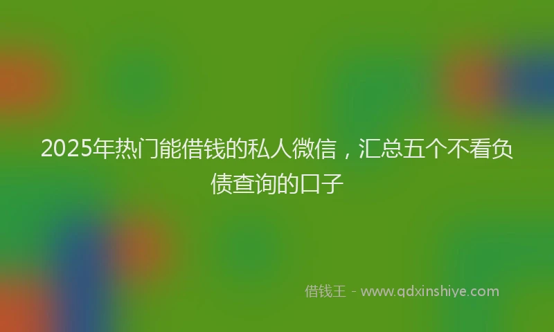 2025年热门能借钱的私人微信，汇总五个不看负债查询的口子