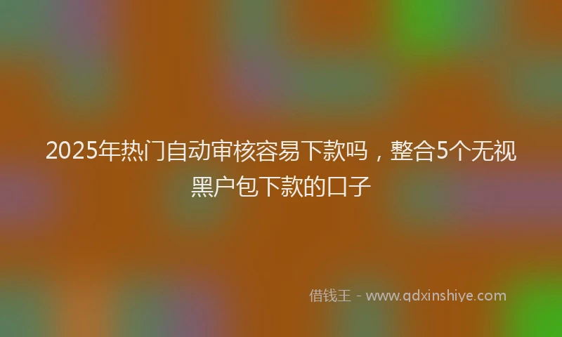 2025年热门自动审核容易下款吗，整合5个无视黑户包下款的口子