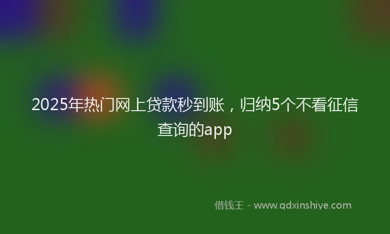 2025年热门网上贷款秒到账，归纳5个不看征信查询的app