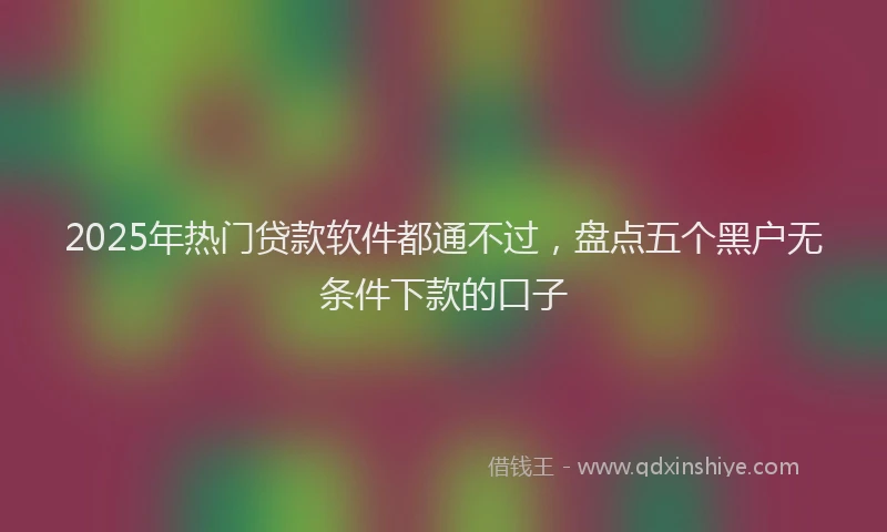2025年热门贷款软件都通不过，盘点五个黑户无条件下款的口子