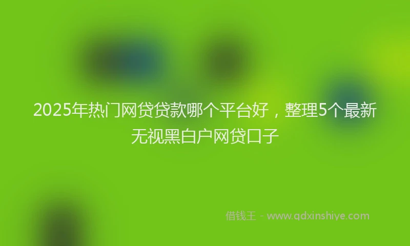 2025年热门网贷贷款哪个平台好，整理5个最新无视黑白户网贷口子