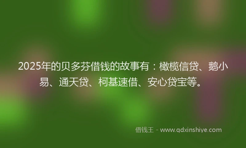 2025年的贝多芬借钱的故事有：橄榄信贷、鹅小易、通天贷、柯基速借、安心贷宝等。