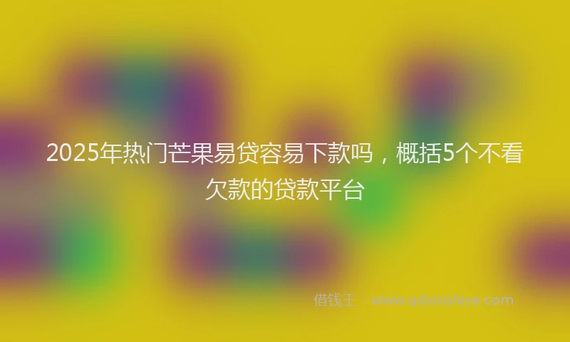 2025年热门芒果易贷容易下款吗，概括5个不看欠款的贷款平台