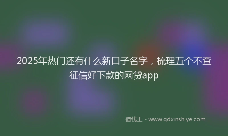 2025年热门还有什么新口子名字，梳理五个不查征信好下款的网贷app