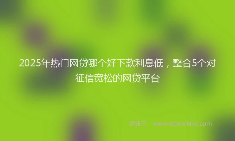 2025年热门网贷哪个好下款利息低，整合5个对征信宽松的网贷平台