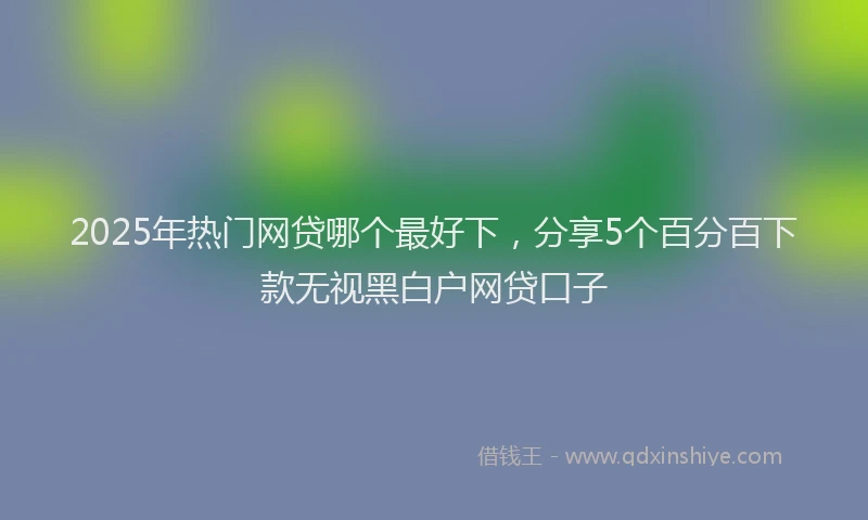 2025年热门网贷哪个最好下，分享5个百分百下款无视黑白户网贷口子