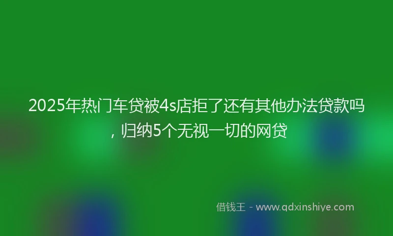 2025年热门车贷被4s店拒了还有其他办法贷款吗，归纳5个无视一切的网贷