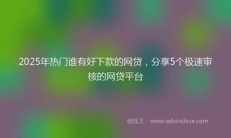 2025年热门谁有好下款的网贷，分享5个极速审核的网贷平台