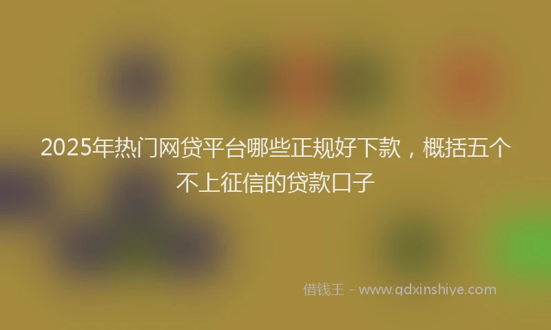 2025年热门网贷平台哪些正规好下款，概括五个不上征信的贷款口子