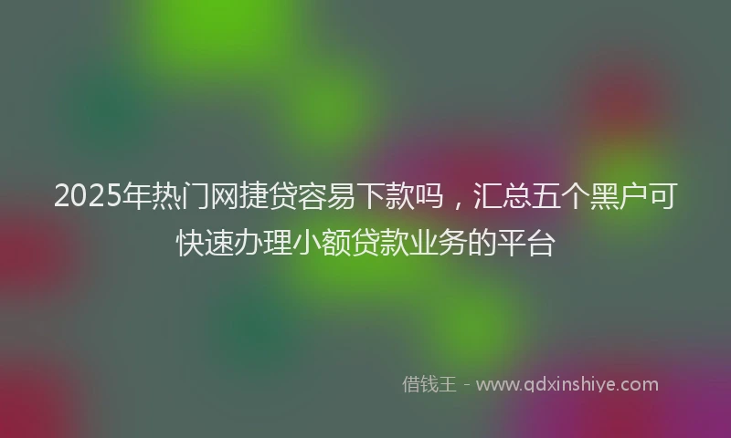 2025年热门网捷贷容易下款吗，汇总五个黑户可快速办理小额贷款业务的平台