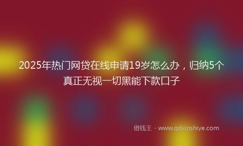 2025年热门网贷在线申请19岁怎么办，归纳5个真正无视一切黑能下款口子