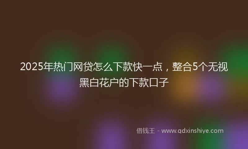 2025年热门网贷怎么下款快一点，整合5个无视黑白花户的下款口子