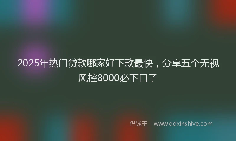 2025年热门贷款哪家好下款最快，分享五个无视风控8000必下口子