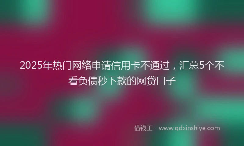 2025年热门网络申请信用卡不通过，汇总5个不看负债秒下款的网贷口子