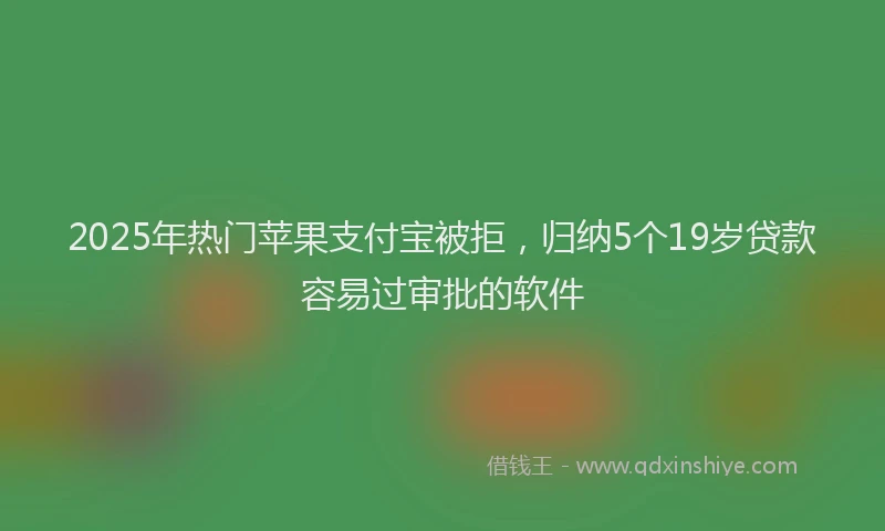 2025年热门苹果支付宝被拒，归纳5个19岁贷款容易过审批的软件