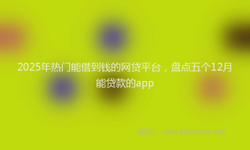 2025年热门能借到钱的网贷平台，盘点五个12月能贷款的app