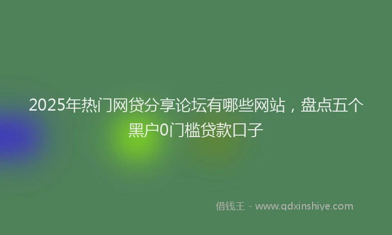 2025年热门网贷分享论坛有哪些网站，盘点五个黑户0门槛贷款口子