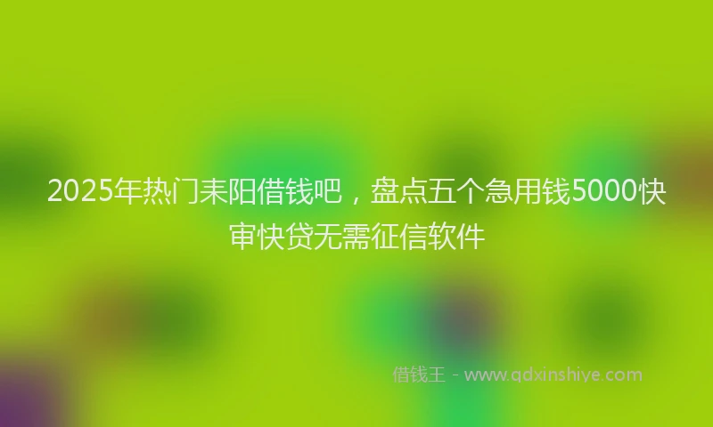 2025年热门耒阳借钱吧，盘点五个急用钱5000快审快贷无需征信软件