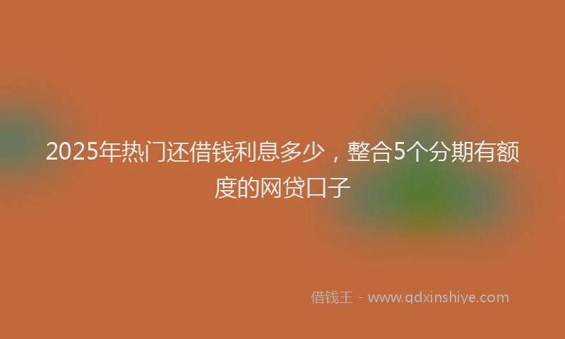 2025年热门还借钱利息多少，整合5个分期有额度的网贷口子